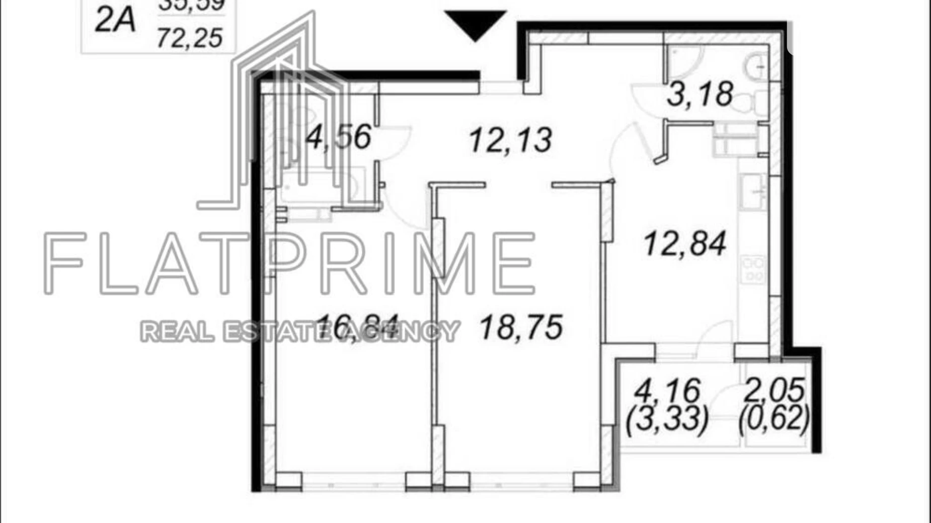 Продается 2-комнатная квартира 72.25 кв. м в Киеве, пер. Балтийский, 3А