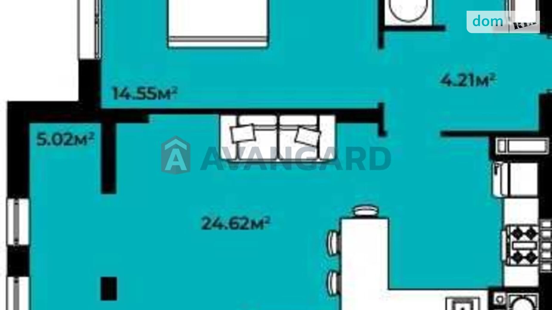 Продается 1-комнатная квартира 52 кв. м в Львове, ул. Роксоляны, 1