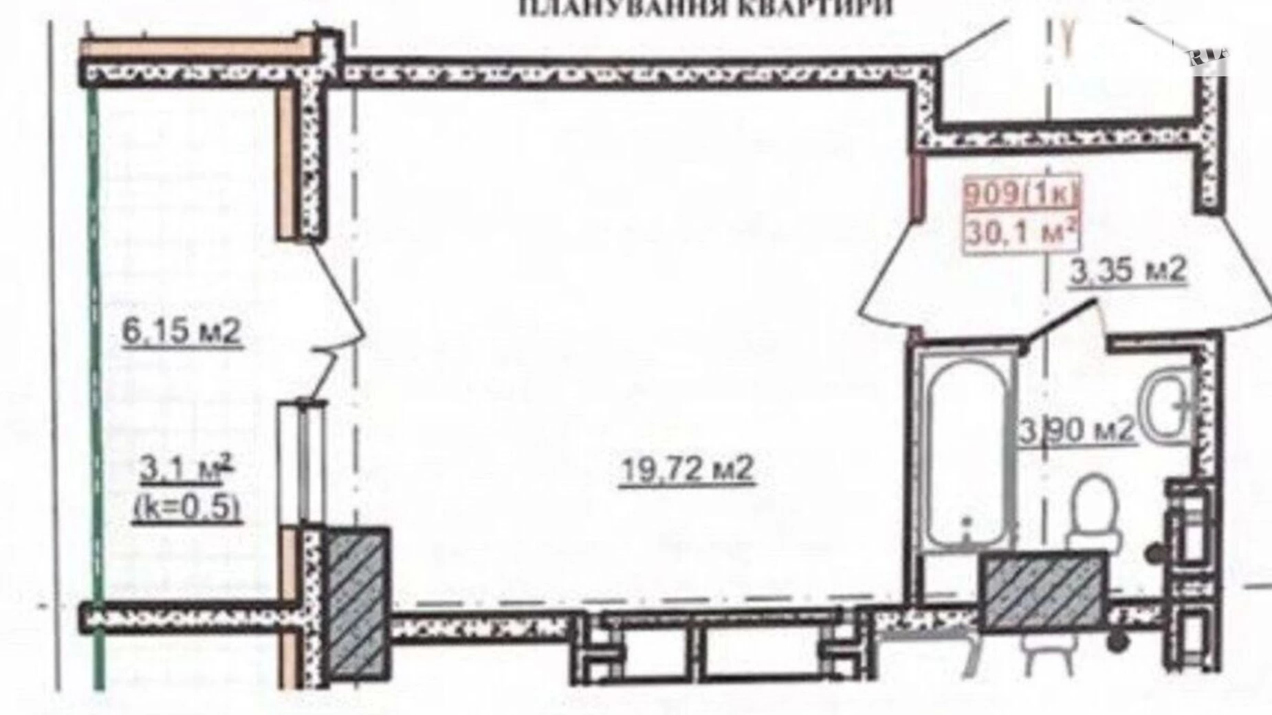 Продается 1-комнатная квартира 33 кв. м в Днепре, просп. Яворницкого Дмитрия, 3 - фото 3