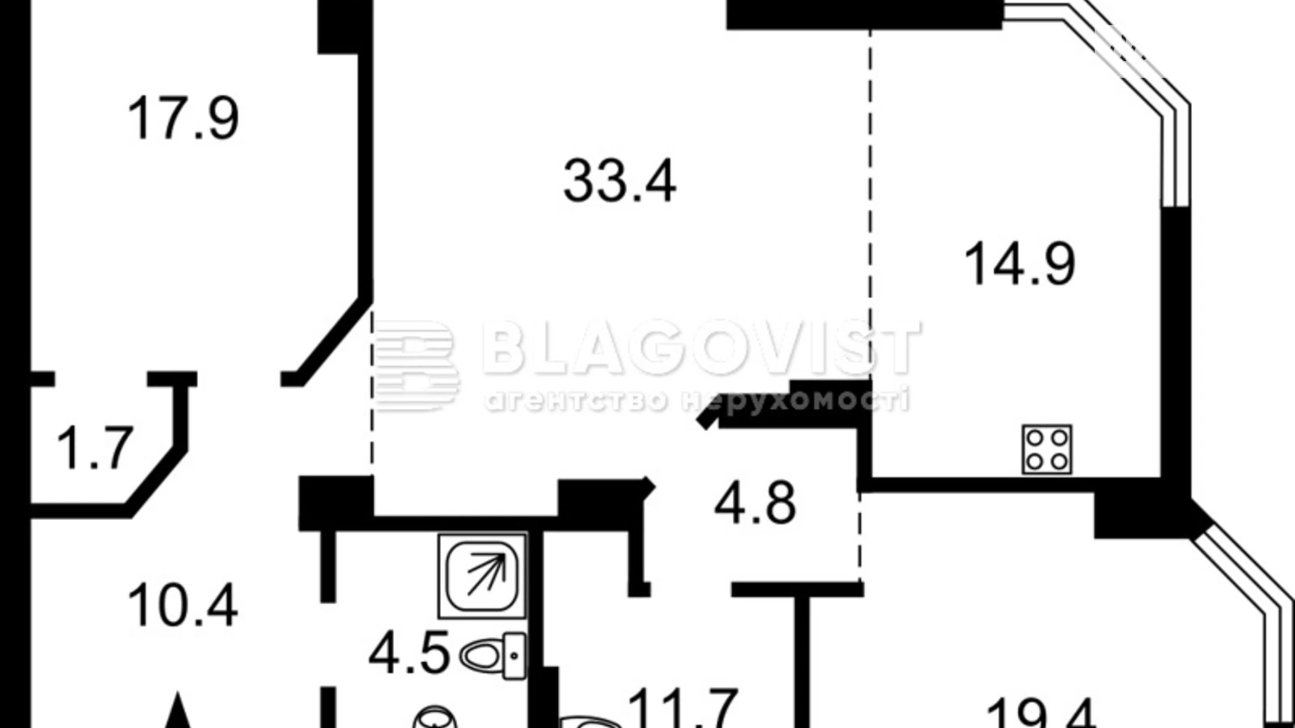 Продается 3-комнатная квартира 119 кв. м в Киеве, спуск Кловский, 5