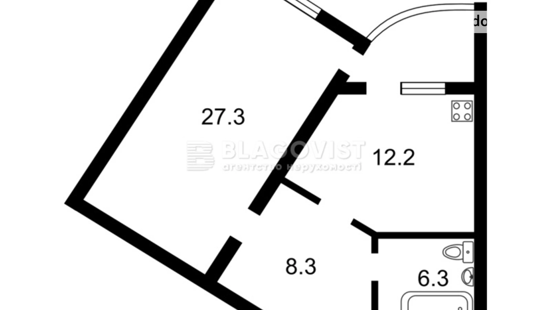 Продается 1-комнатная квартира 56.3 кв. м в Киеве, наб. Оболонская, 3