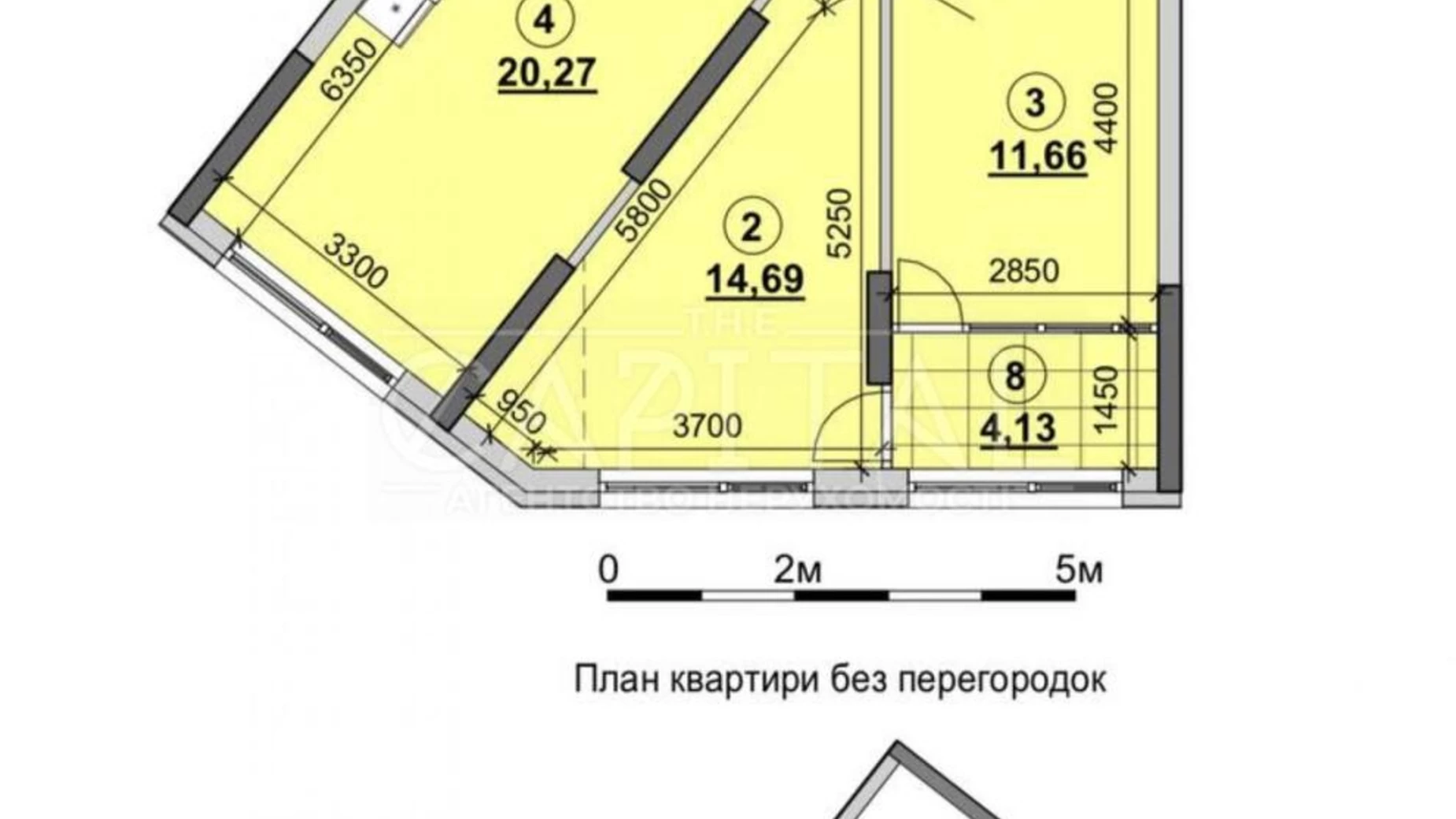 Продається 2-кімнатна квартира 75.4 кв. м у Києві, вул. Причальна, 12