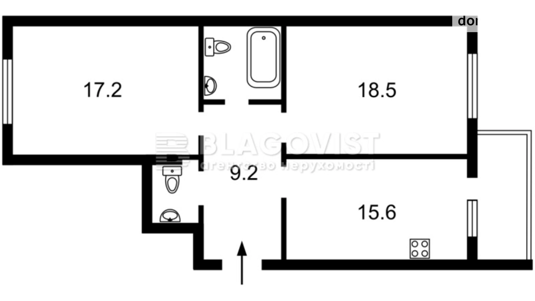 Продается 3-комнатная квартира 68 кв. м в Киеве, ул. Метрологическая, 52