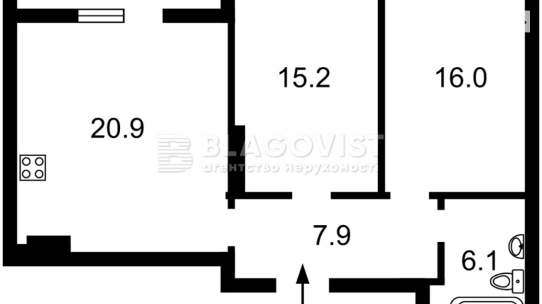 Продается 2-комнатная квартира 71.5 кв. м в Киеве, ул. Ревуцкого, 40Б