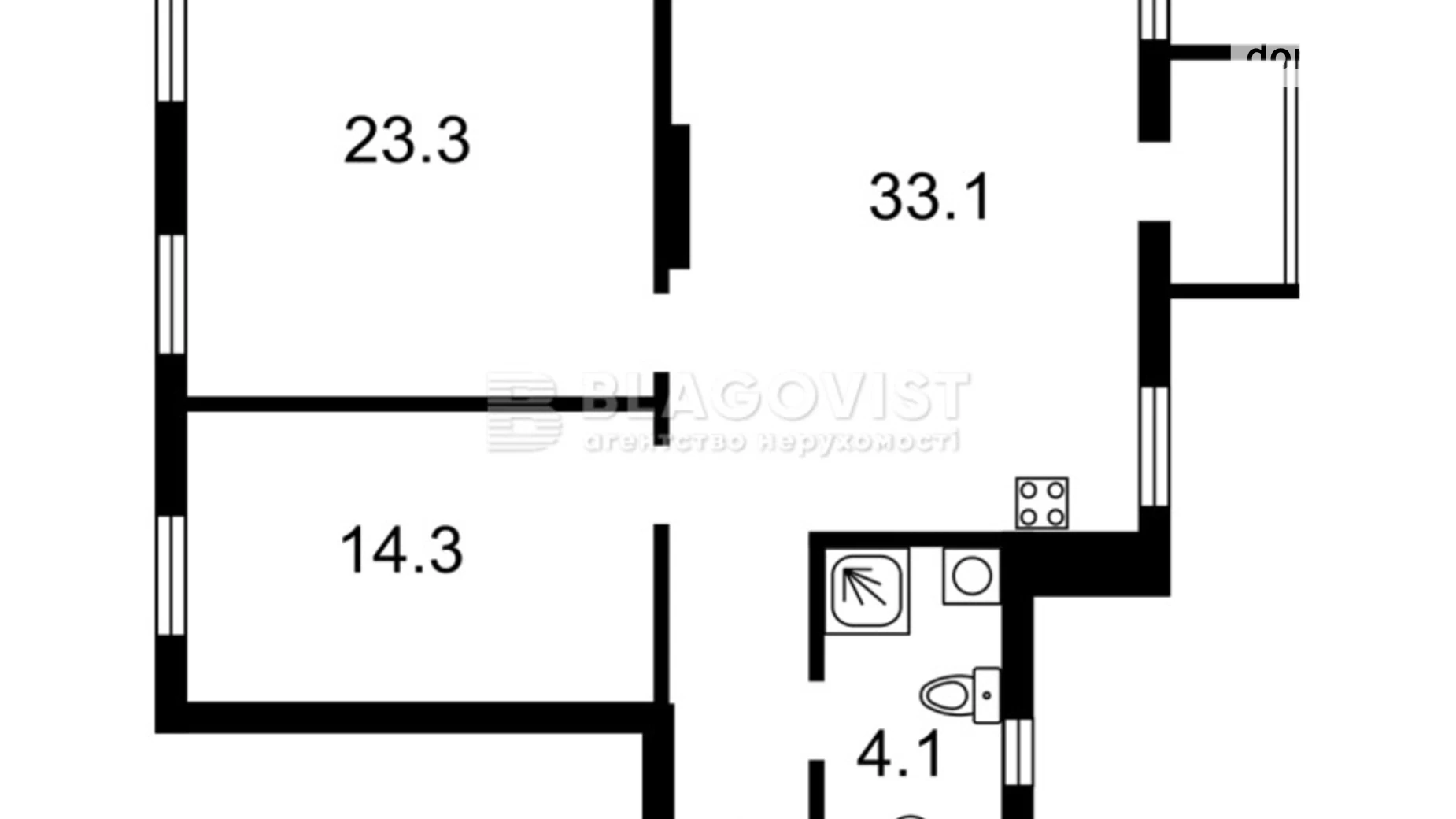 Продается 3-комнатная квартира 75 кв. м в Киеве, ул. Михайла Грушевского, 28/2