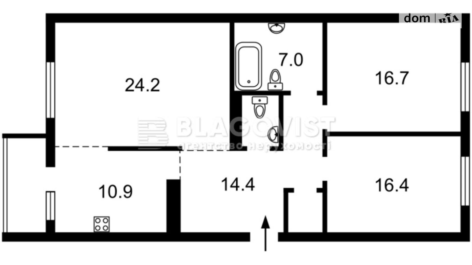 Продается 3-комнатная квартира 96.2 кв. м в Киеве, ул. Автозаводская, 99/4