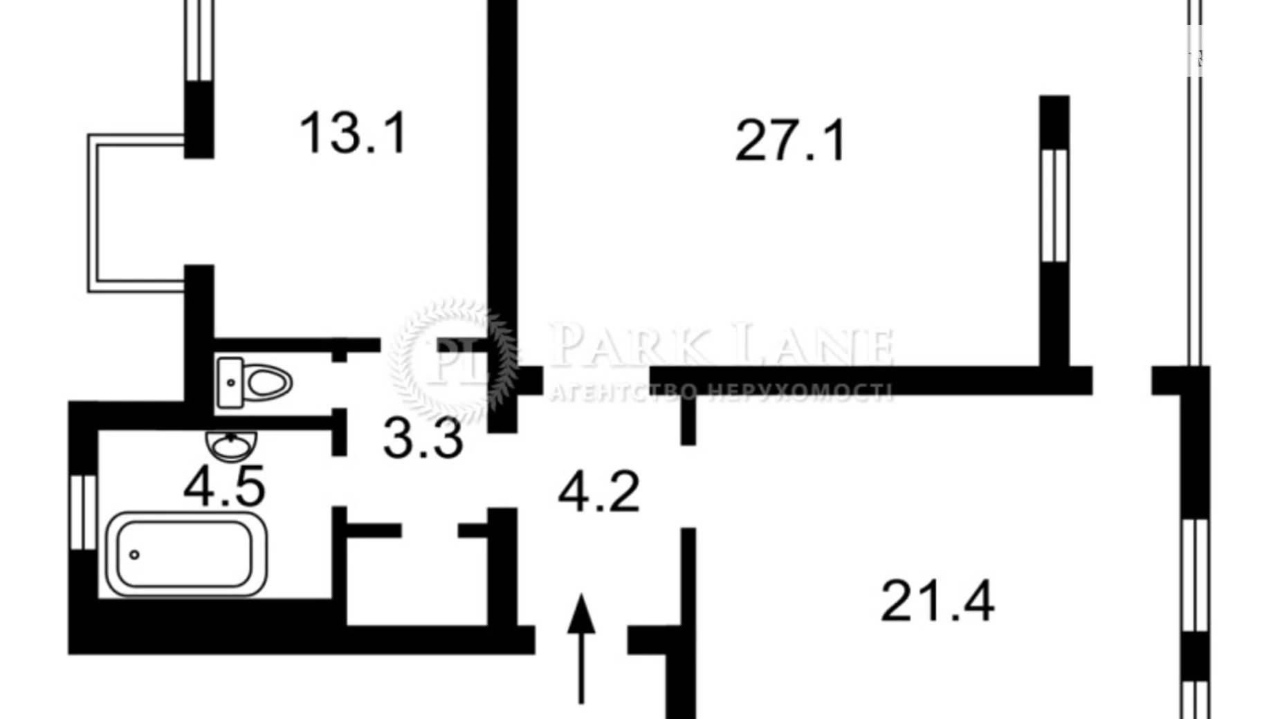 Продается 2-комнатная квартира 84.3 кв. м в Киеве, ул. Академика Богомольца, 7/14