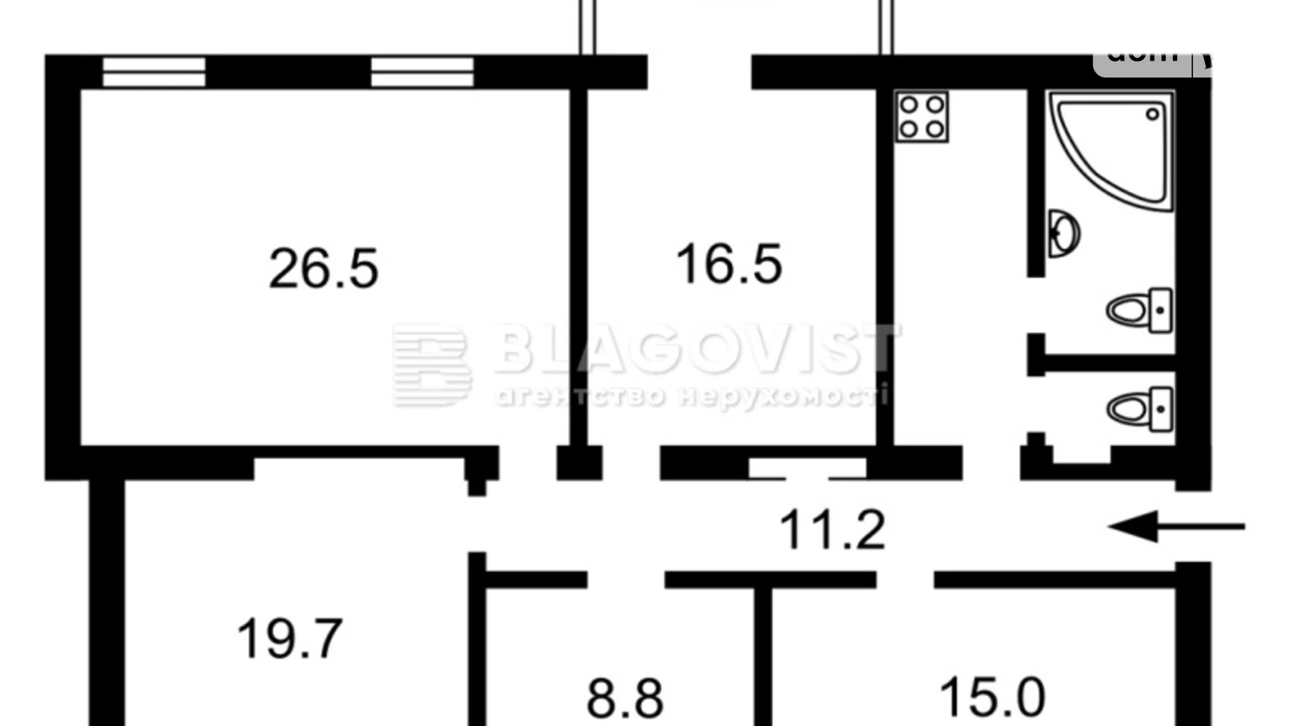 Продается 5-комнатная квартира 114 кв. м в Киеве, ул. Тарасовская, 4А