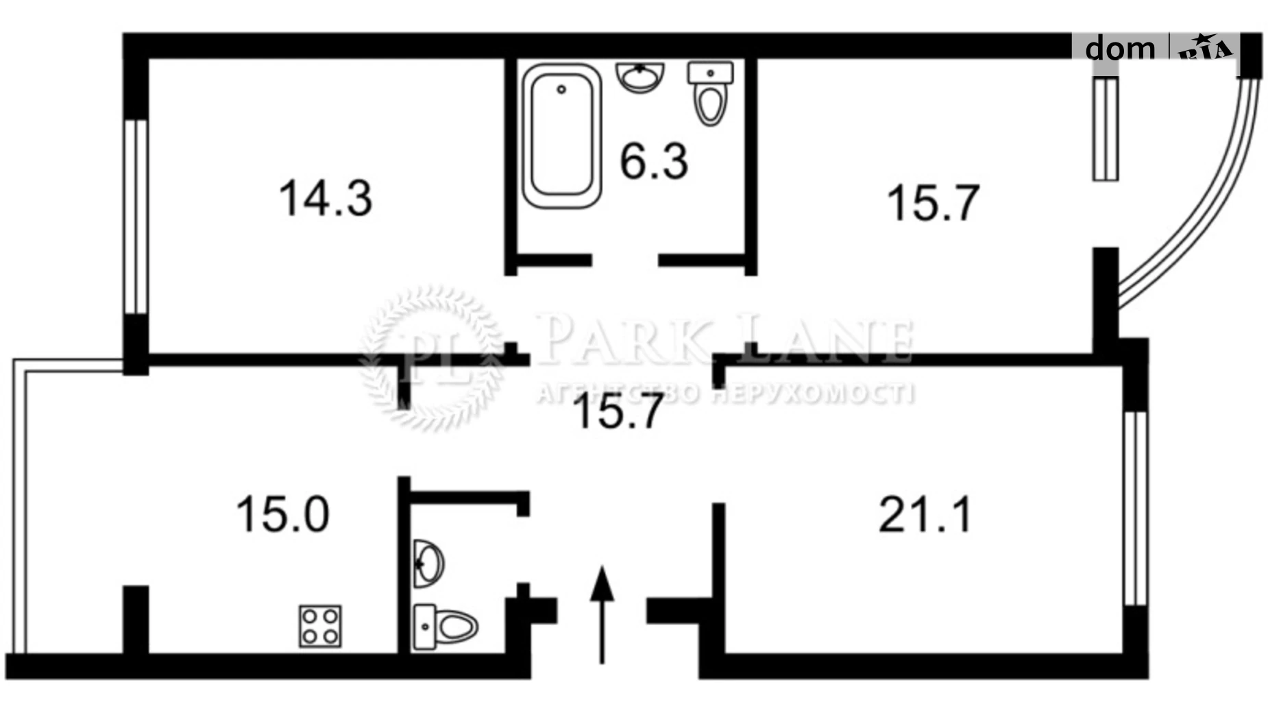 Продается 3-комнатная квартира 90.4 кв. м в Киеве, ул. Вячеслава Черновола