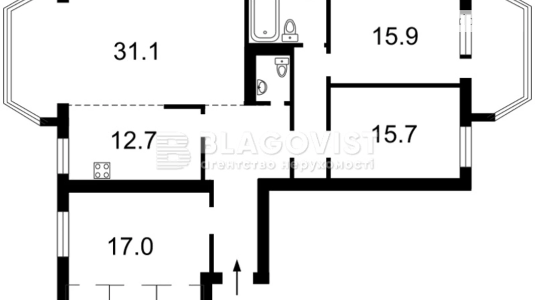 Продается 4-комнатная квартира 128.2 кв. м в Киеве, ул. Макеевская