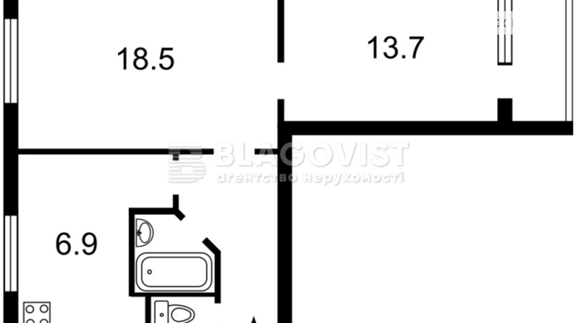 Продається 2-кімнатна квартира 48 кв. м у Києві, бул. Лесі Українки, 5