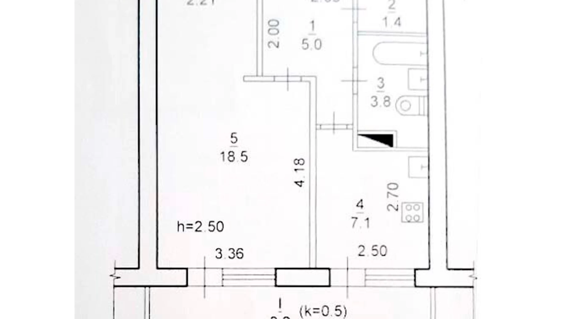 Продается 1-комнатная квартира 39 кв. м в Днепре, ул. Дементьева, 14