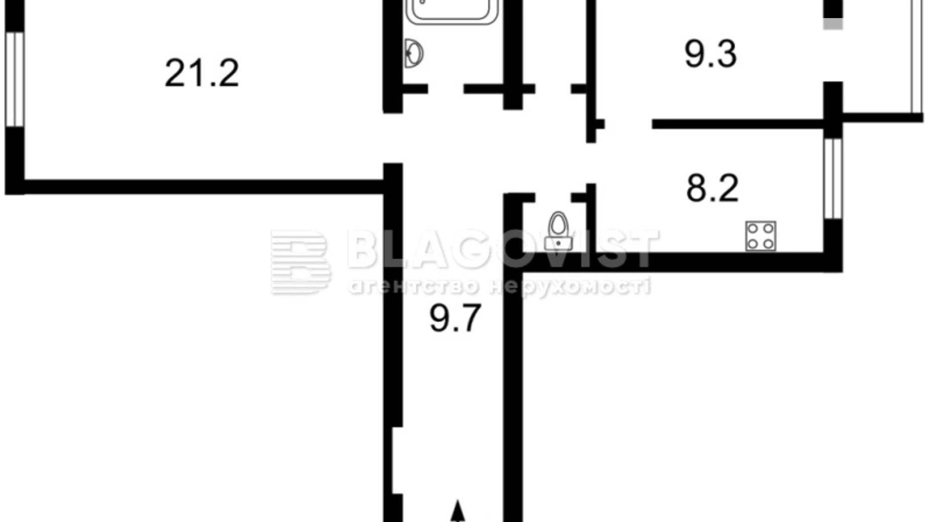 Продается 2-комнатная квартира 54 кв. м в Киеве, ул. Спасская