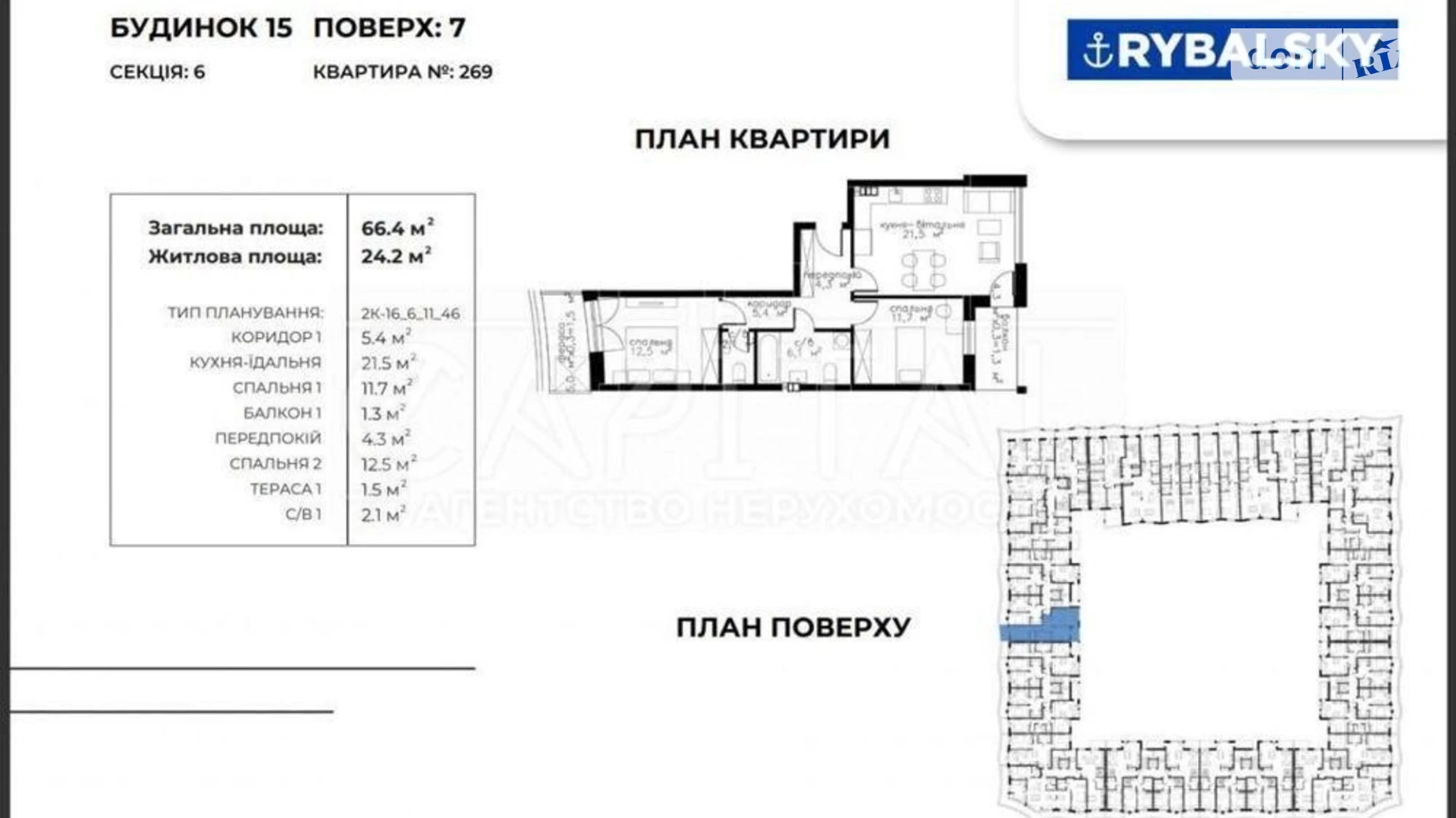 Продается 2-комнатная квартира 66 кв. м в Киеве, ул. Набережно-Рыбальская, 3