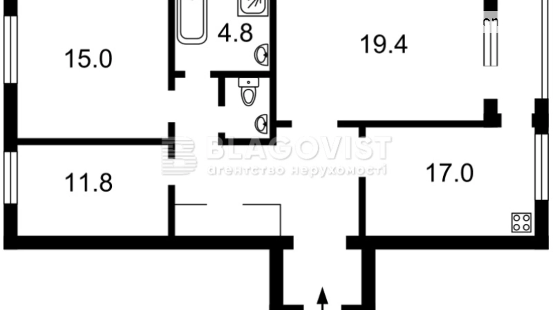 Продается 3-комнатная квартира 90 кв. м в Киеве, ул. Василия Верховинца, 10