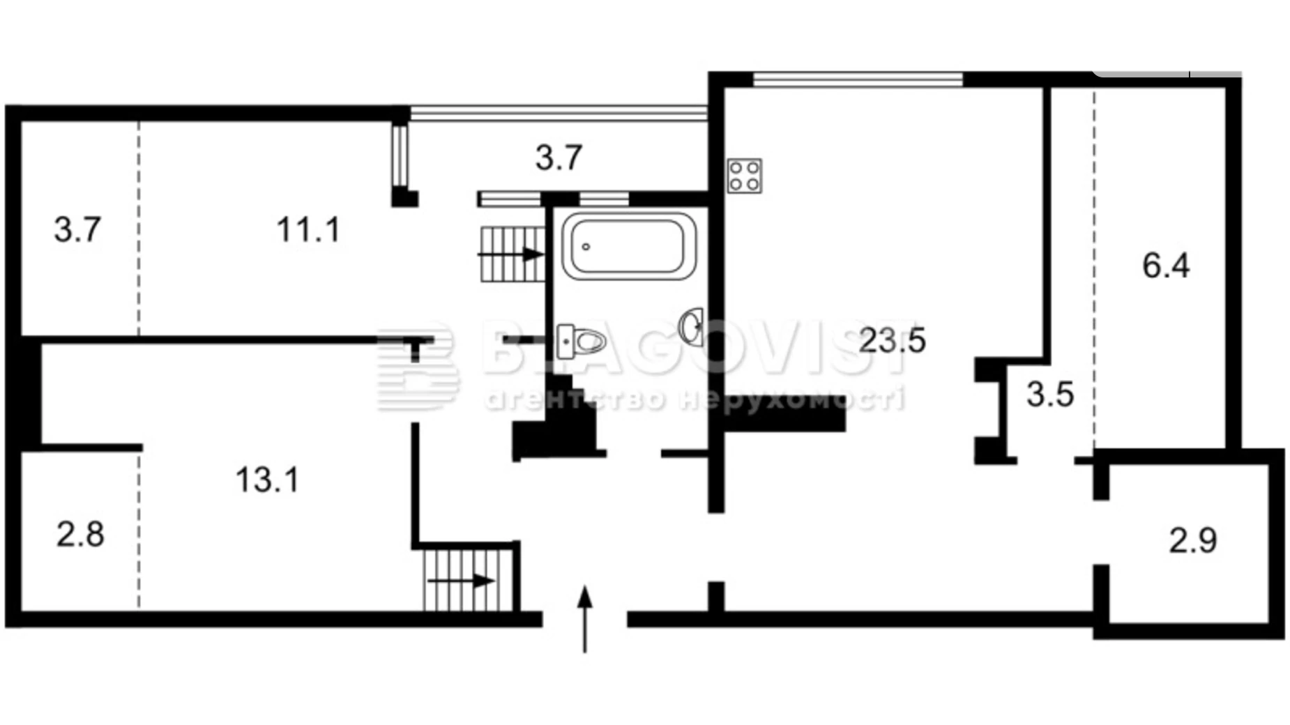 Продается 2-комнатная квартира 71.5 кв. м в Киеве, ул. Батумская - фото 2