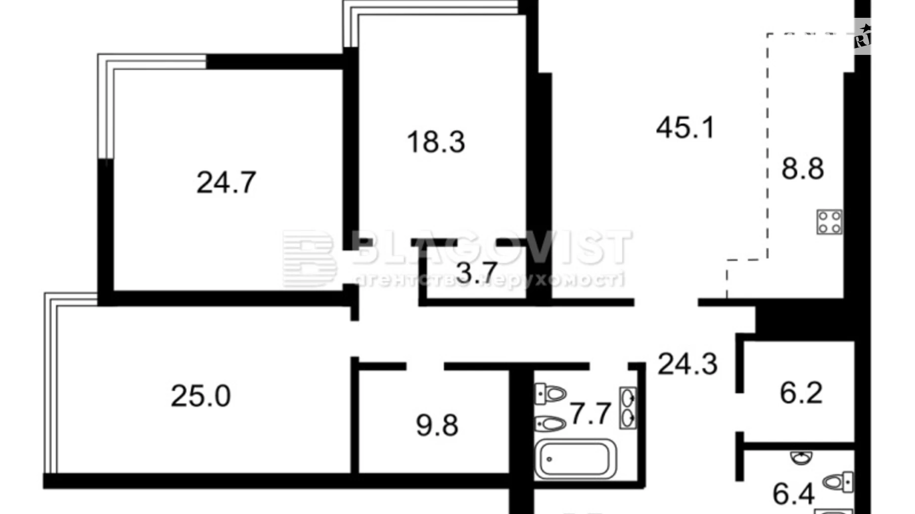 Продается 4-комнатная квартира 185 кв. м в Киеве, спуск Кловский, 7