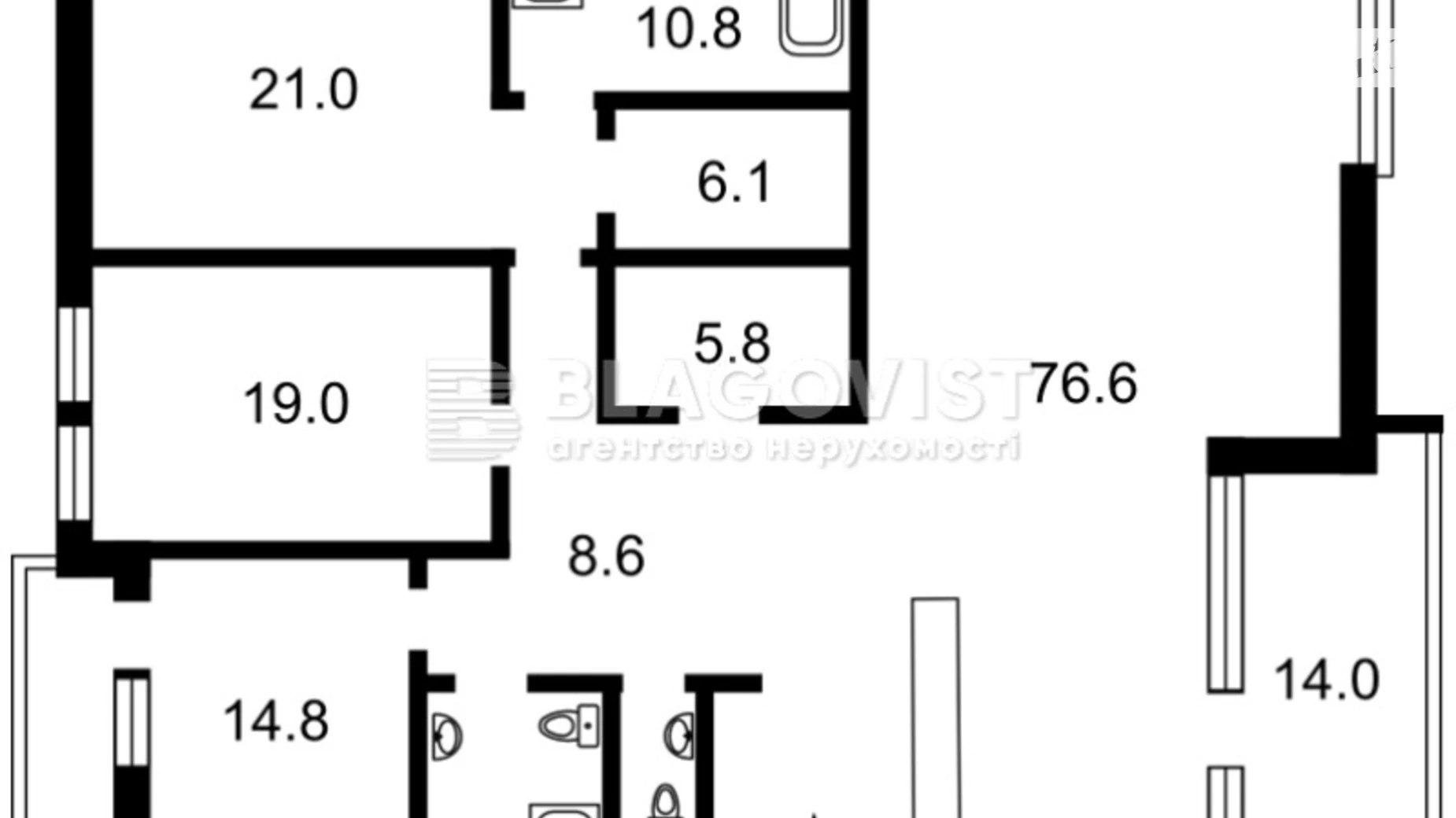 Продается 5-комнатная квартира 180.6 кв. м в Киеве, пер. Болсуновский(Мичурина), 28