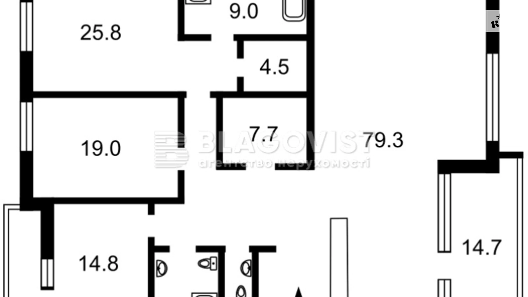 Продается 5-комнатная квартира 189.7 кв. м в Киеве, пер. Болсуновский(Мичурина), 28