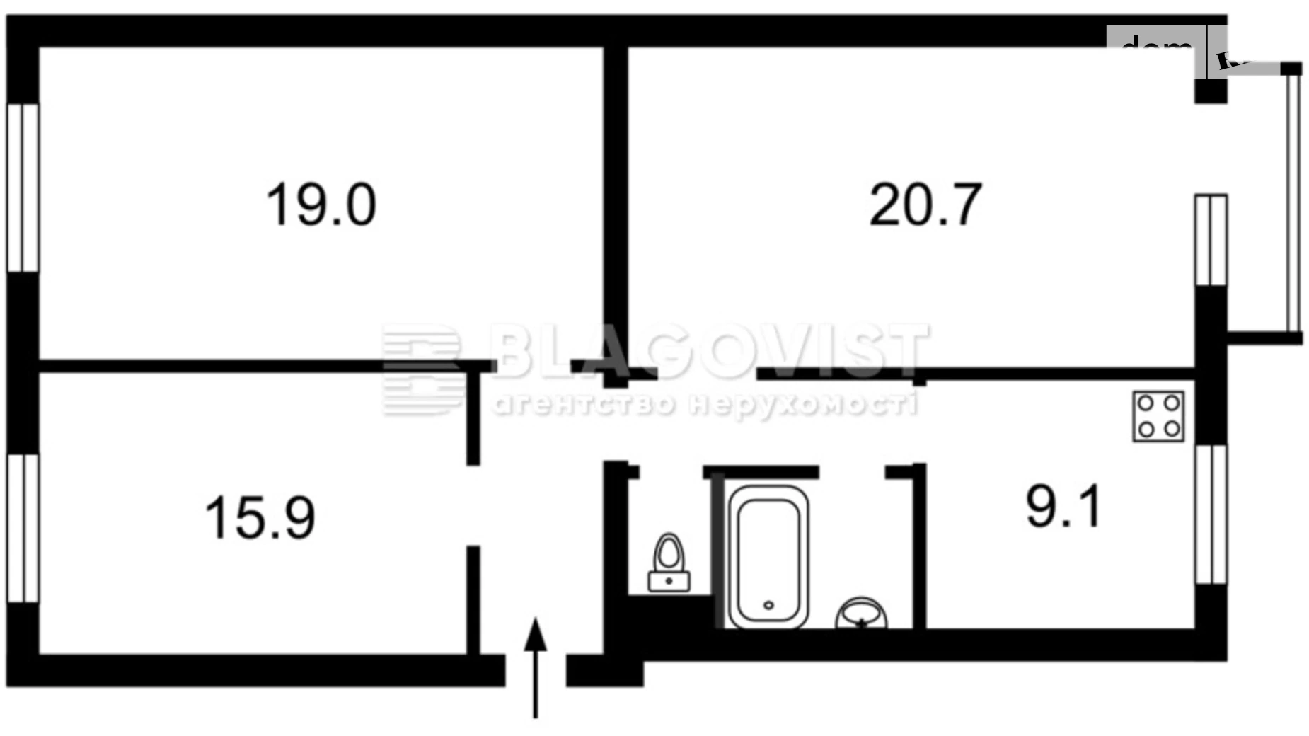 Продается 3-комнатная квартира 76.8 кв. м в Киеве, ул. Мечникова, 4/1