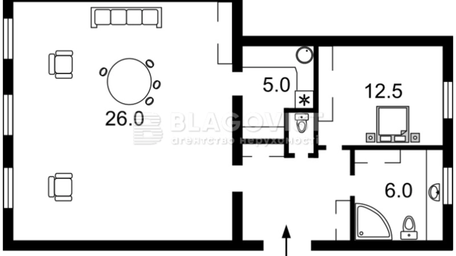 Продается 2-комнатная квартира 53 кв. м в Киеве, ул. Академика Богомольца, 7/14 - фото 4