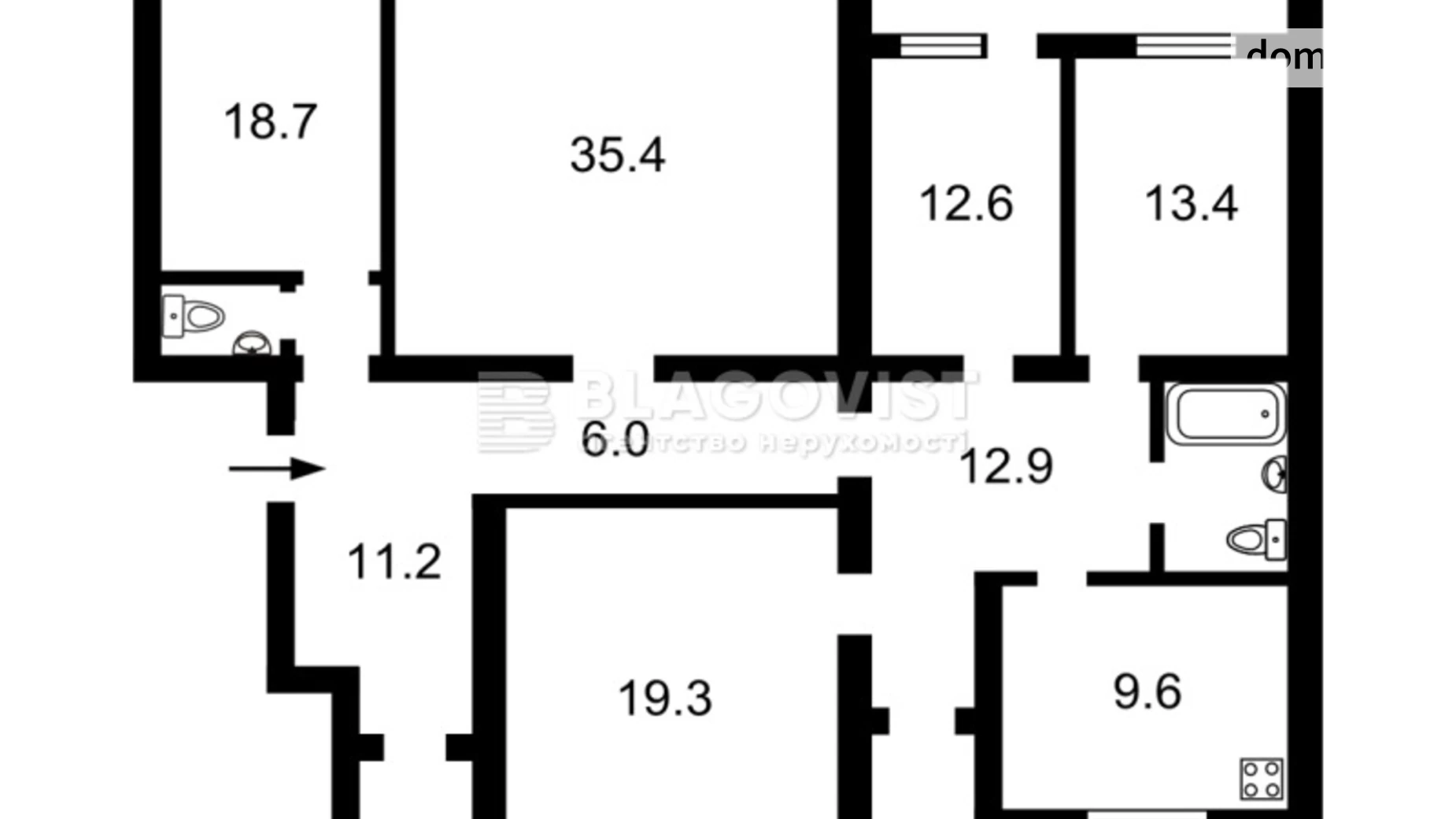 Продається 4-кімнатна квартира 151.3 кв. м у Києві, вул. Борщагівська, 145