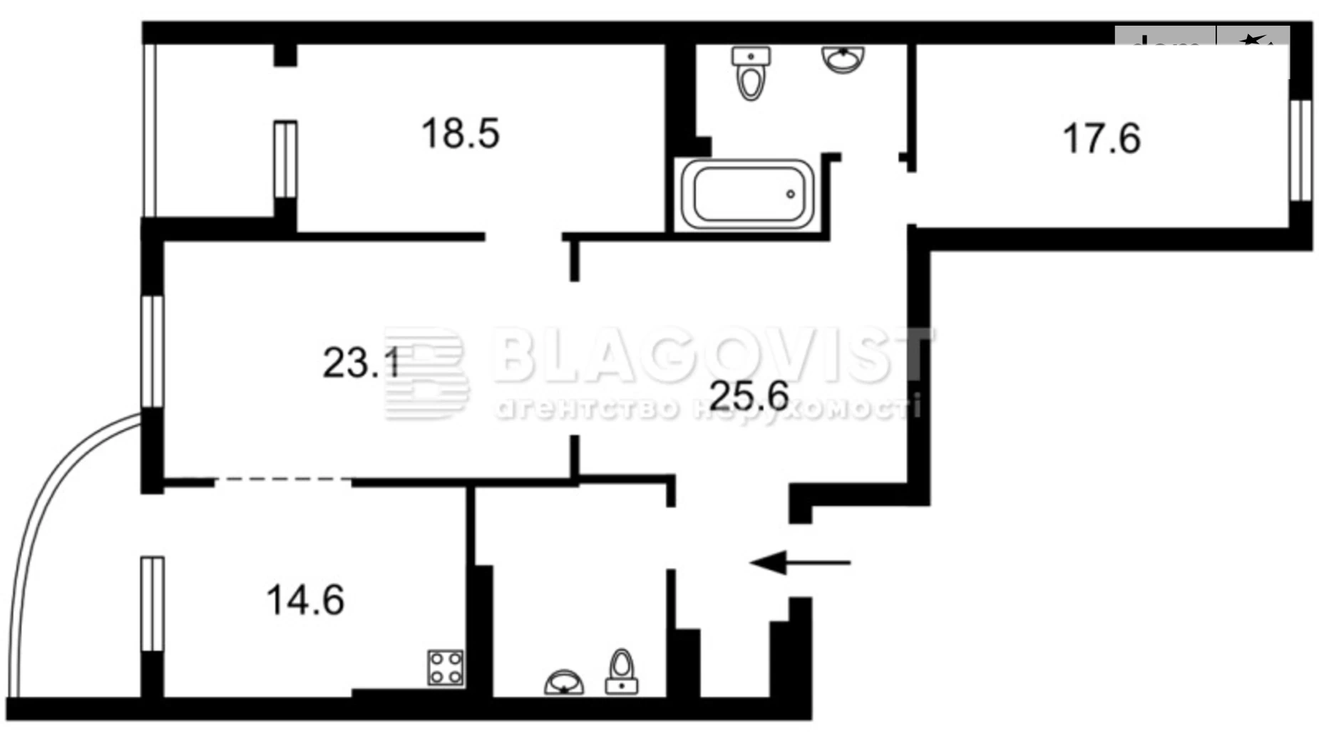 Продается 3-комнатная квартира 123.1 кв. м в Киеве, ул. Срибнокильская