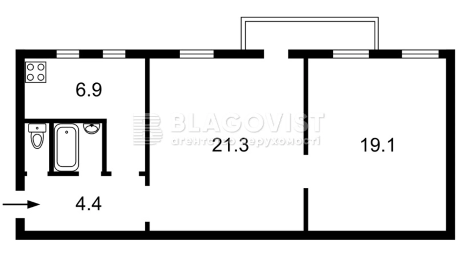 Продается 2-комнатная квартира 56.7 кв. м в Киеве, ул. Рейтарская - фото 3