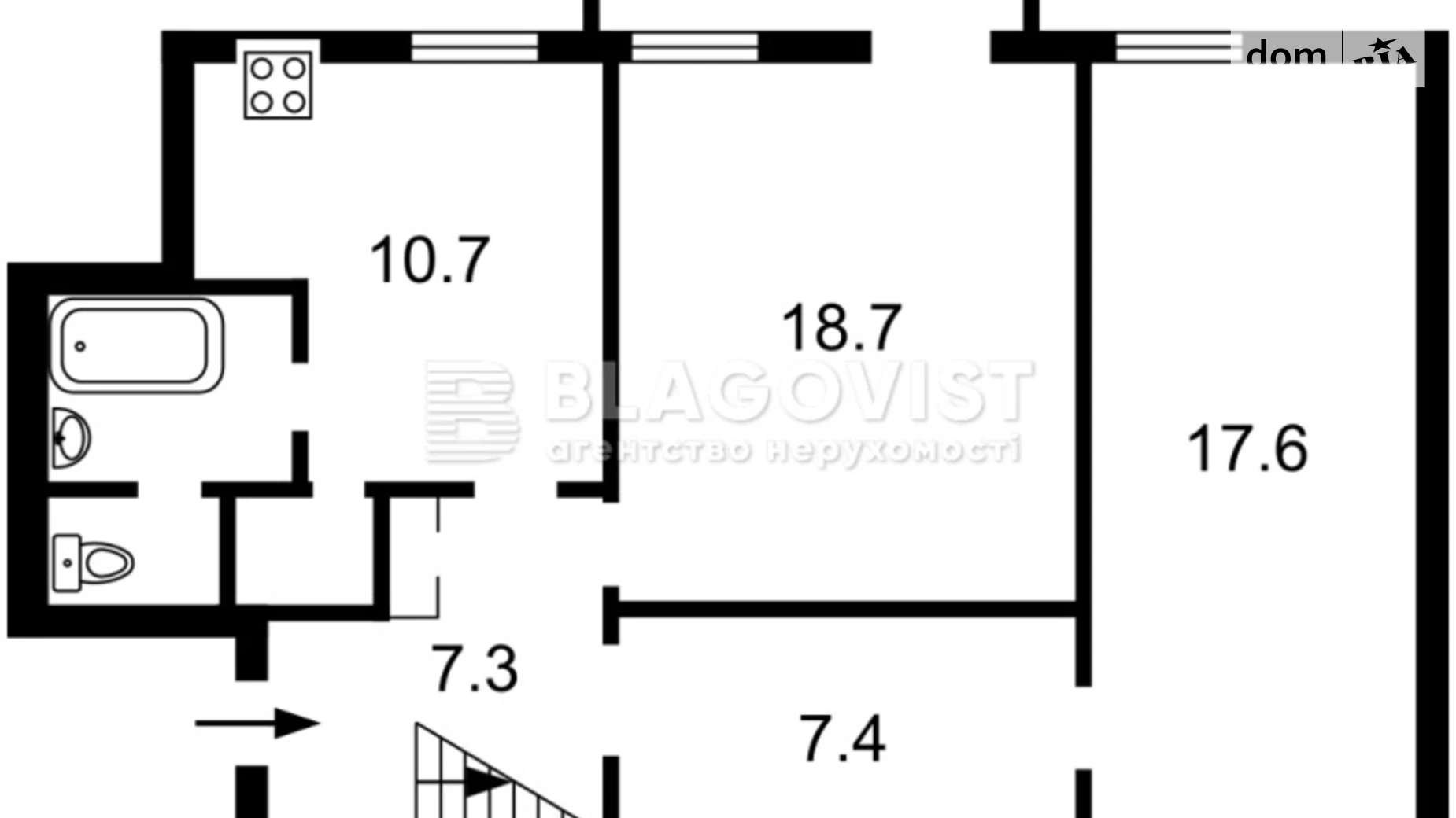 Продается 2-комнатная квартира 86.7 кв. м в Киеве, ул. Антоновича(Горького), 24