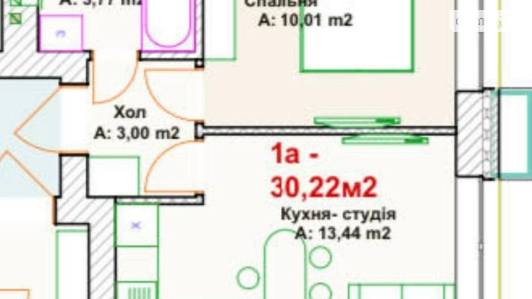 Продається 1-кімнатна квартира 31 кв. м у Ірпені, вул. Троїцька, 15