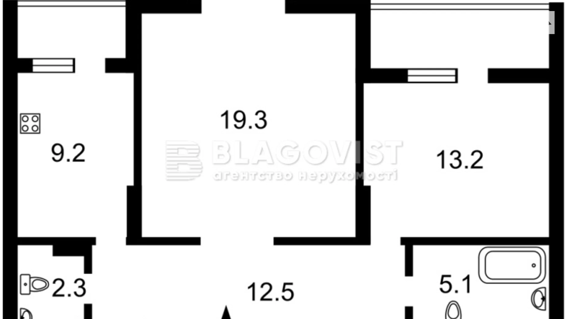 Продается 2-комнатная квартира 70 кв. м в Киеве, ул. Драгоманова, 2А