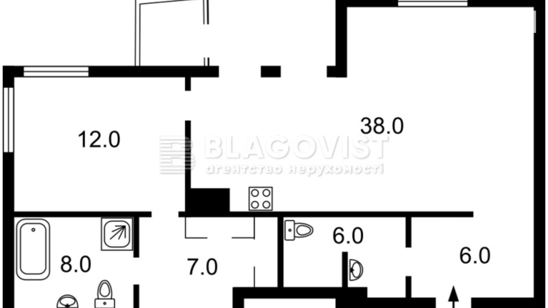 Продается 2-комнатная квартира 75 кв. м в Киеве, ул. Загоровская(Багговутовская) - фото 3