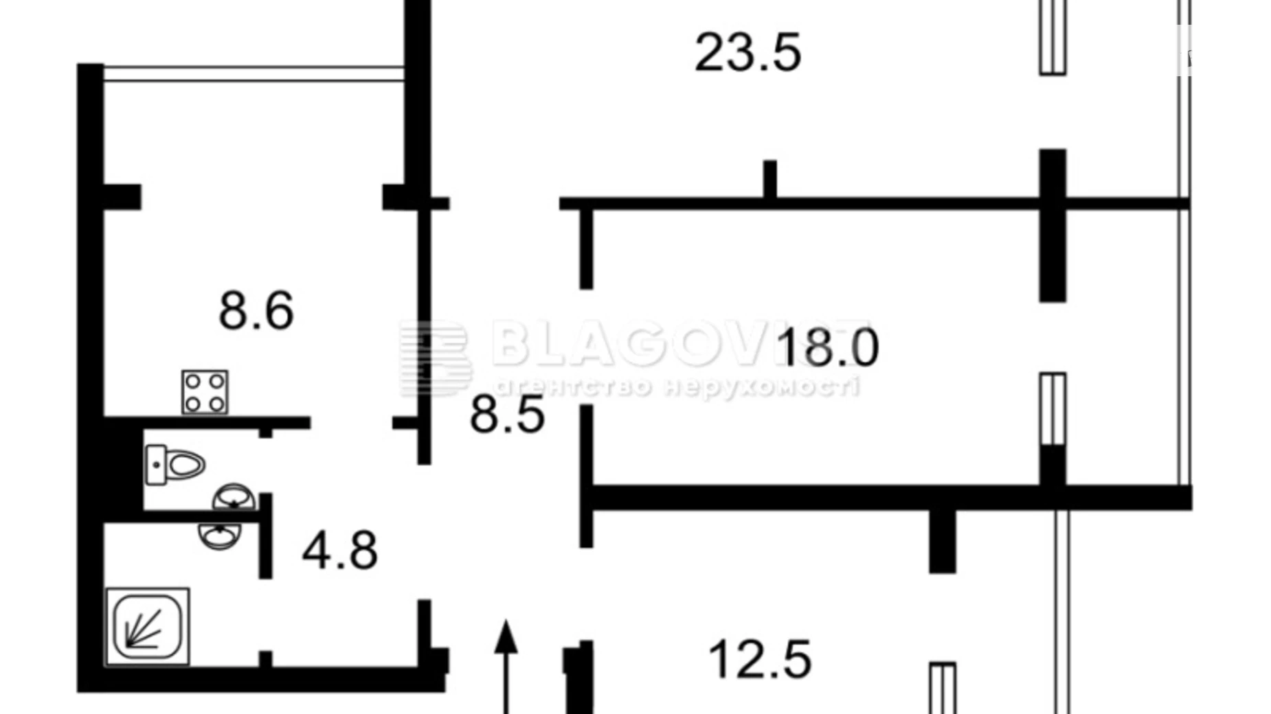 Продается 4-комнатная квартира 85.2 кв. м в Киеве, ул. Академика Ефремова, 27