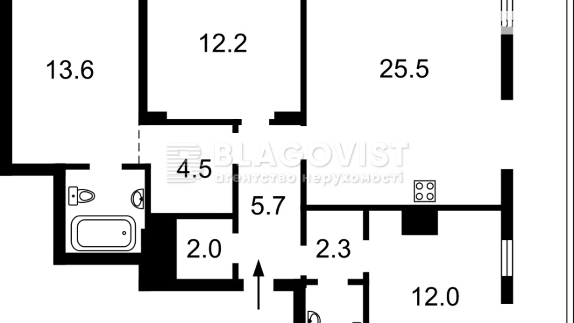Продается 3-комнатная квартира 87.7 кв. м в Киеве, ул. Салютная, 2-1