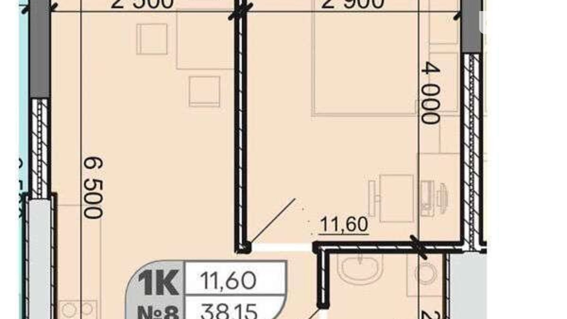 Продается 1-комнатная квартира 38 кв. м в Лиманке, ул. Академика Вильямса