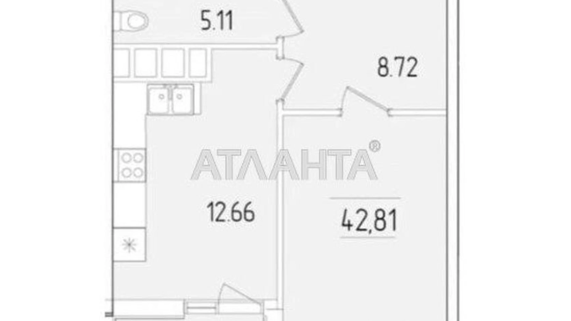 Продается 1-комнатная квартира 43 кв. м в Одессе, ул. Краснова