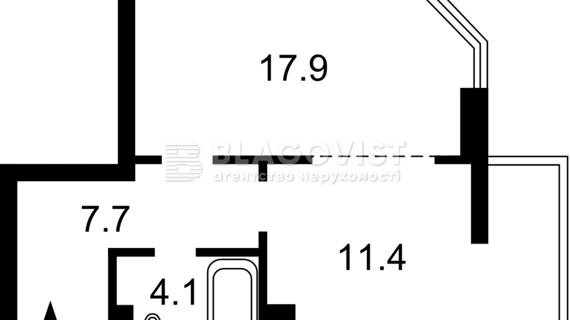 Продается 1-комнатная квартира 43 кв. м в Киеве, ул. Феодосийская, 1А