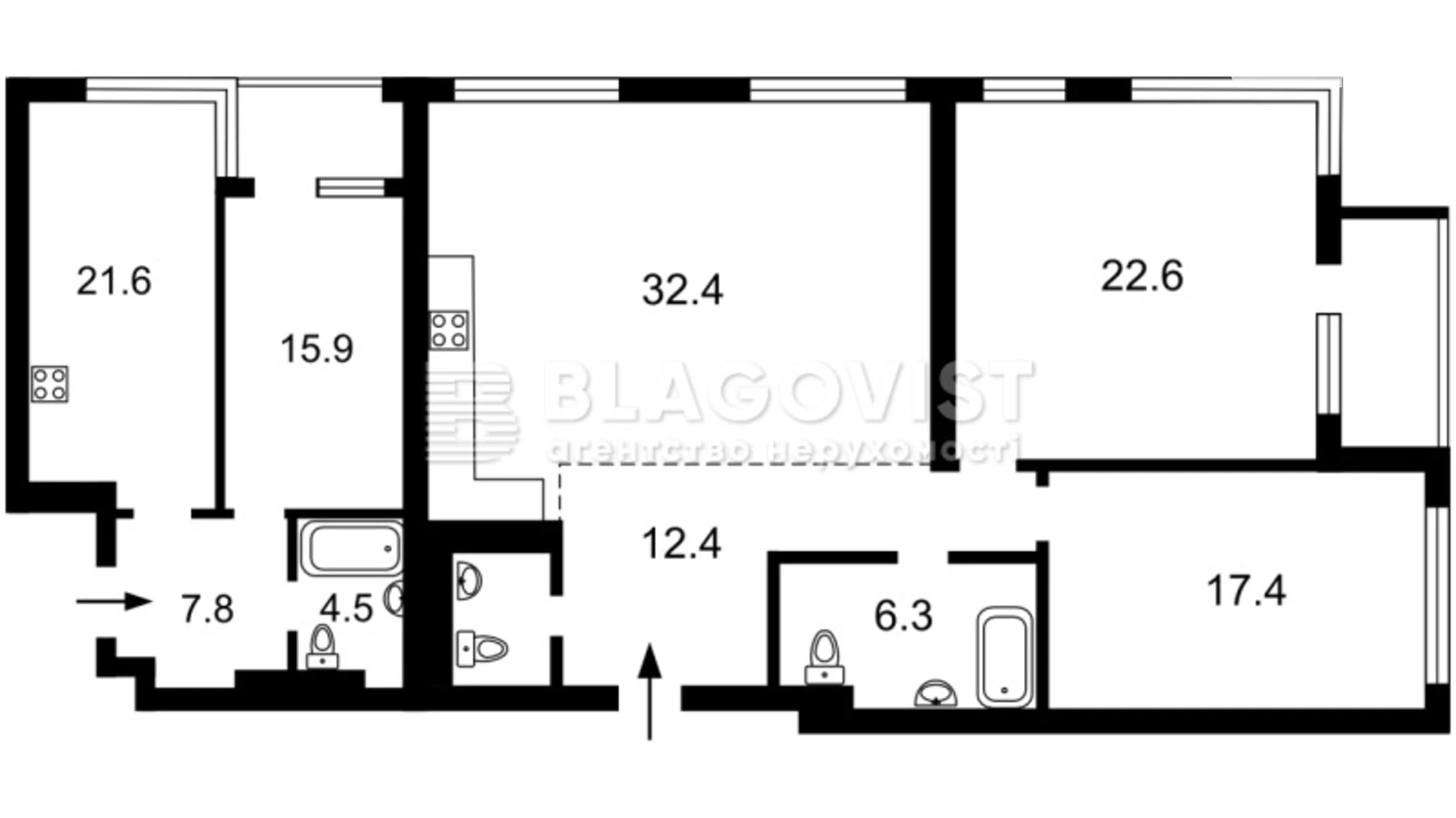 Продается 3-комнатная квартира 147 кв. м в Киеве, ул. Ивана Федорова