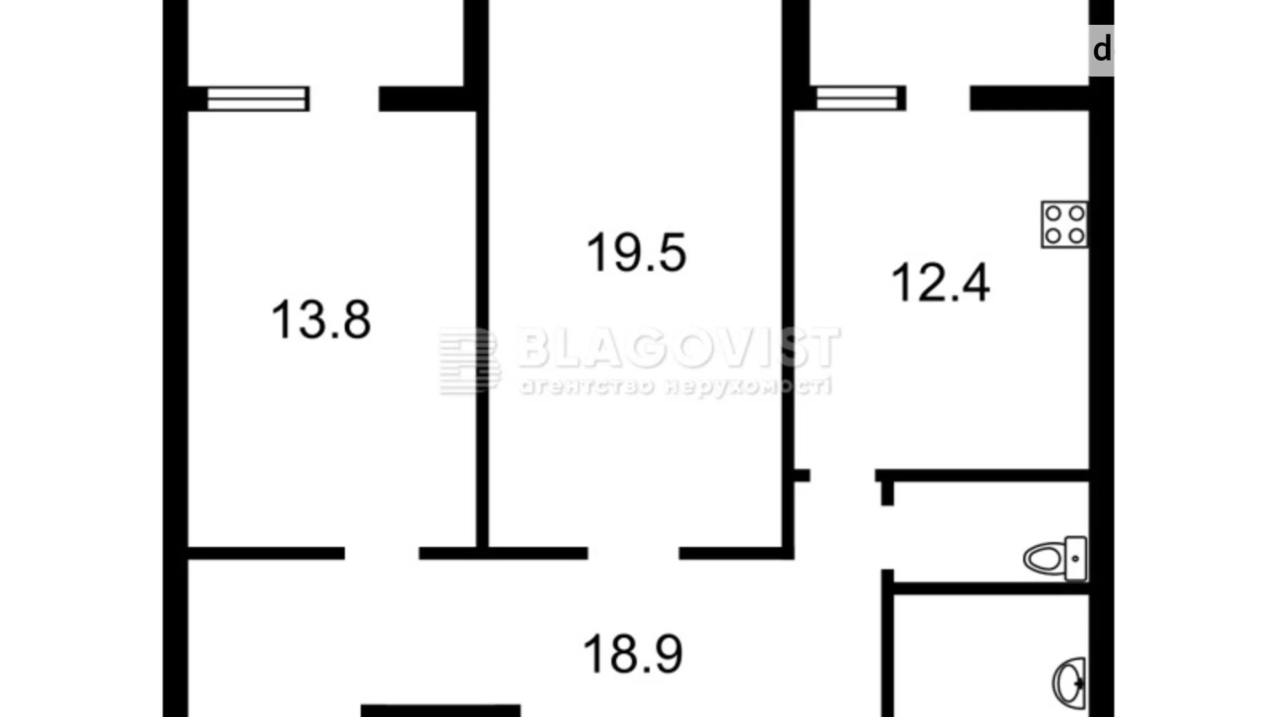 Продается 2-комнатная квартира 72.5 кв. м в Киеве, ул. Драгоманова, 2А