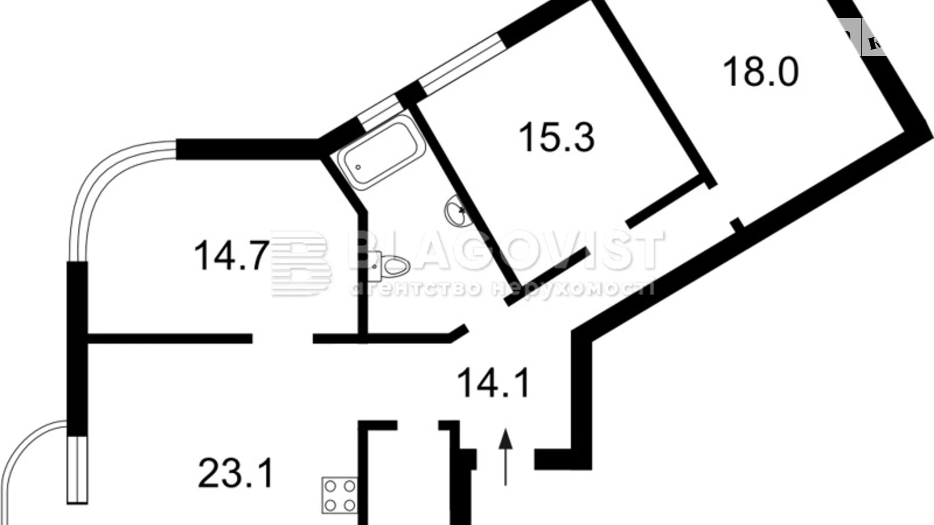 Продается 3-комнатная квартира 98 кв. м в Киеве, ул. Степана Руданского, 4/6