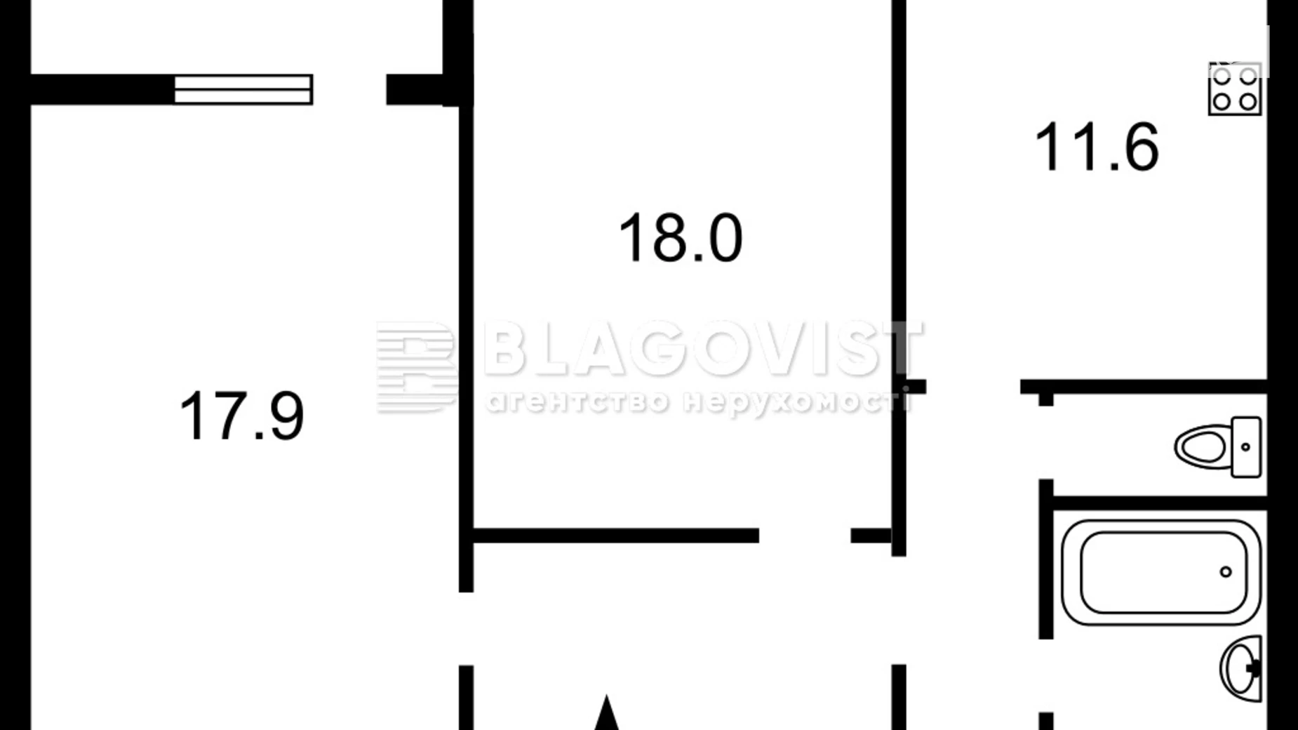 Продается 2-комнатная квартира 66.9 кв. м в Киеве, ул. Белицкая, 18