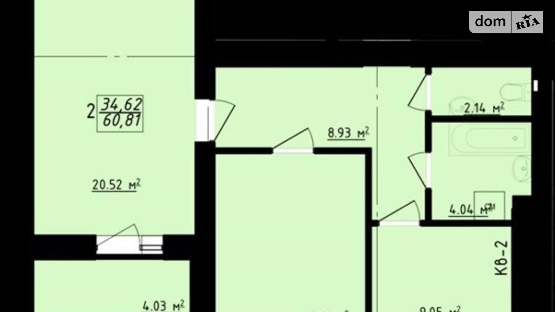 Продається 2-кімнатна квартира 60.81 кв. м у Харкові, вул. Заливна, 10