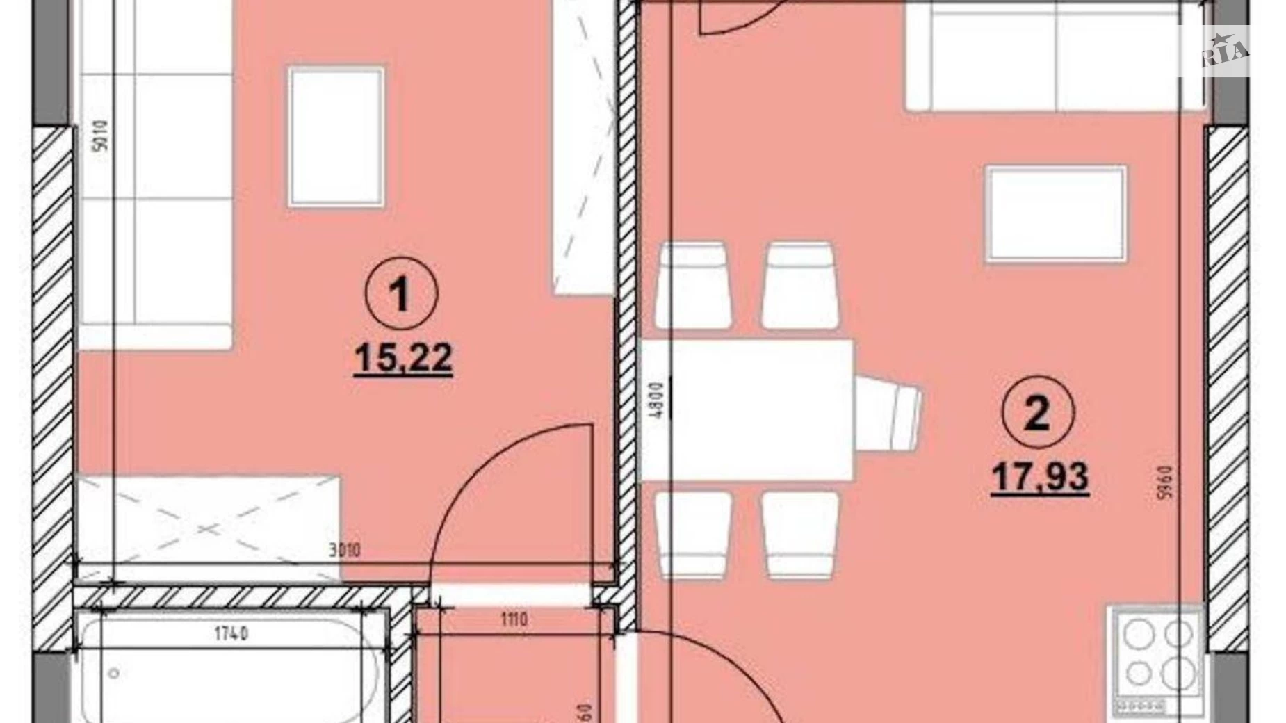 Продается 1-комнатная квартира 43 кв. м в Киеве, просп. Воздушных Сил(Воздухофлотский), 56