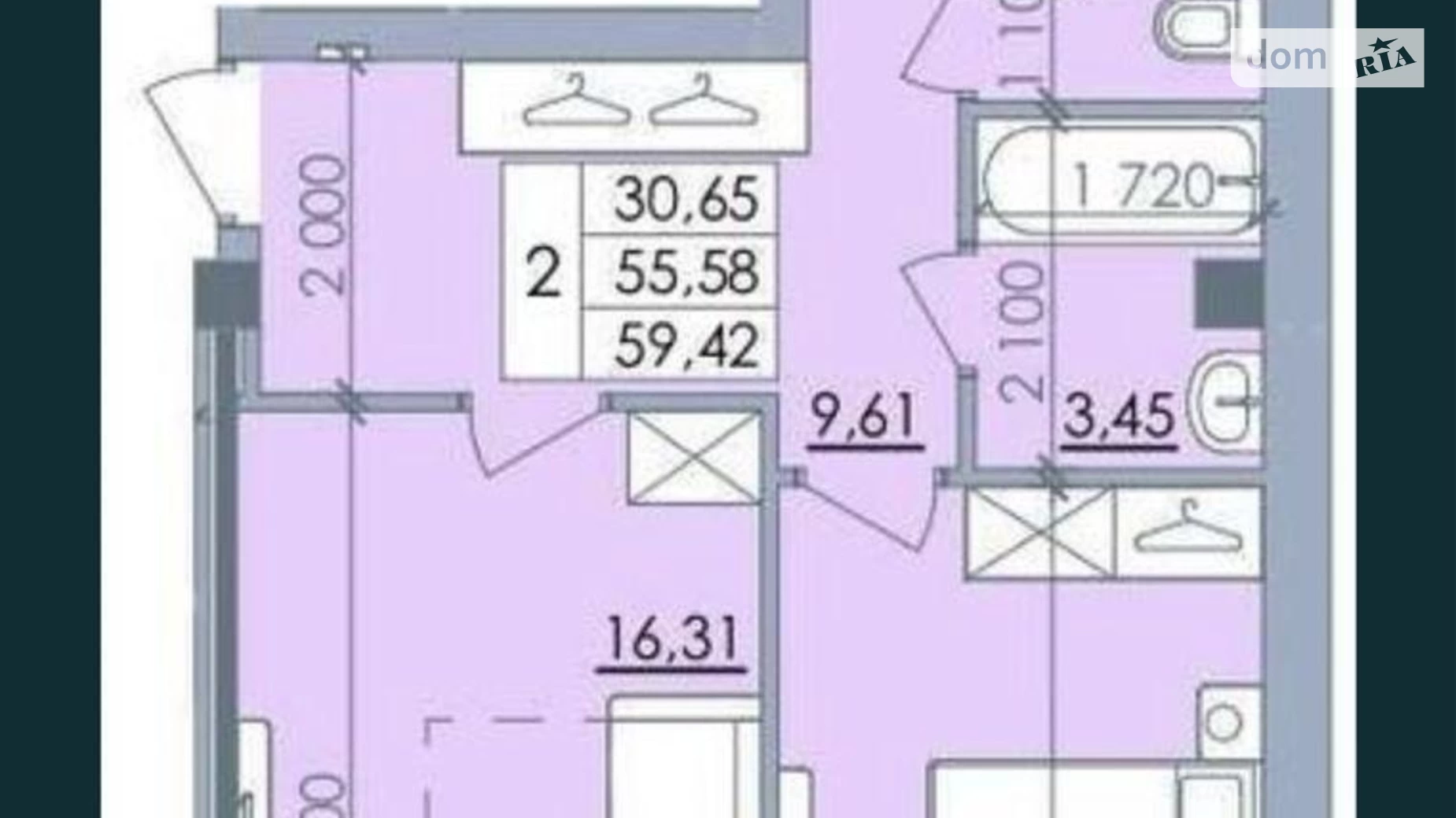 Продается 2-комнатная квартира 59 кв. м в Полтаве, ул. Башкирцевой Марии, 20