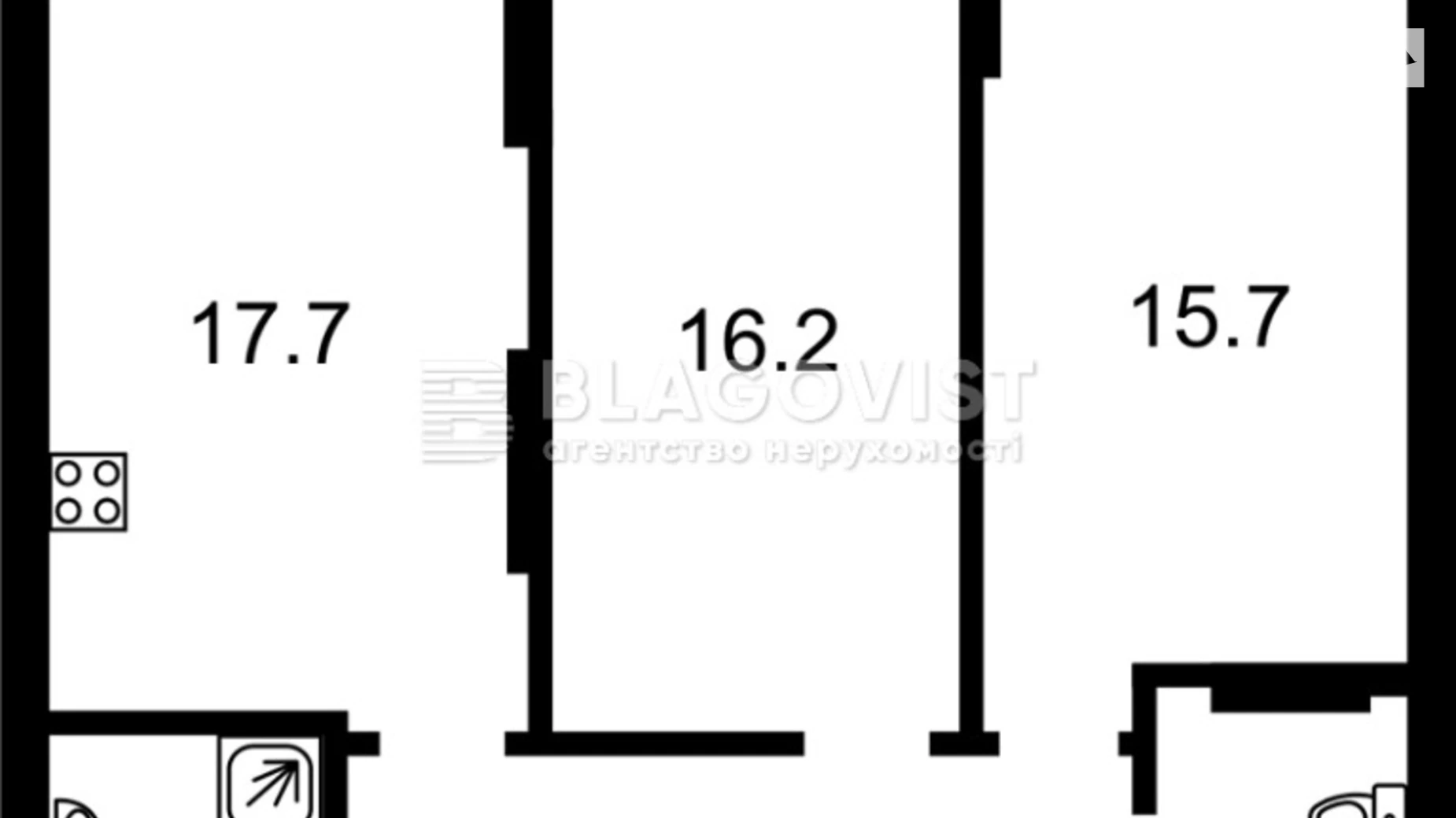 Продается 2-комнатная квартира 71.9 кв. м в Киеве, просп. Правды, 8/1