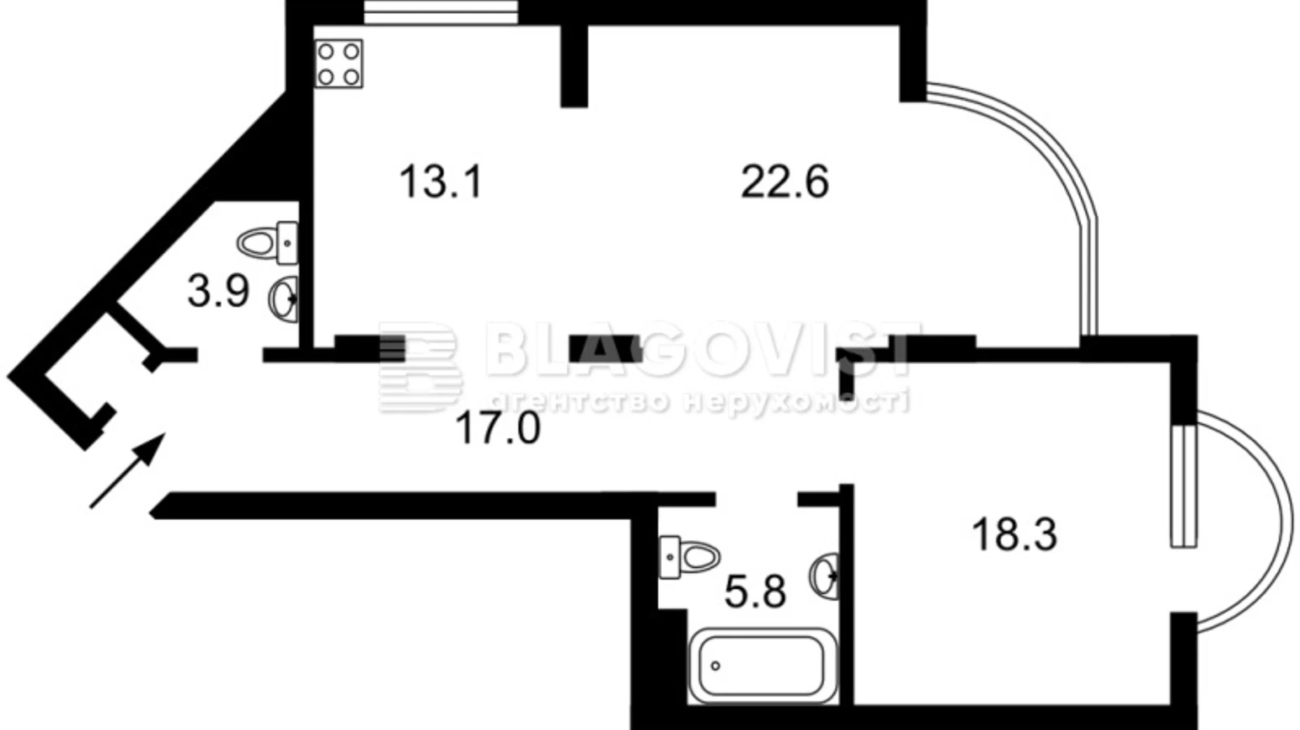 Продается 2-комнатная квартира 85 кв. м в Киеве, ул. Василия Симоненко, 5