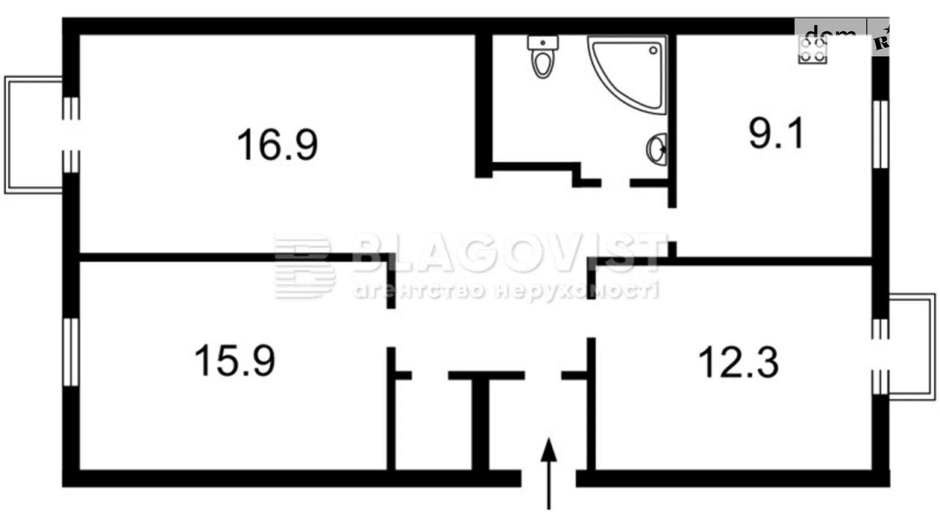 Продается 3-комнатная квартира 72.8 кв. м в Киеве, пер. Бехтеревский, 8