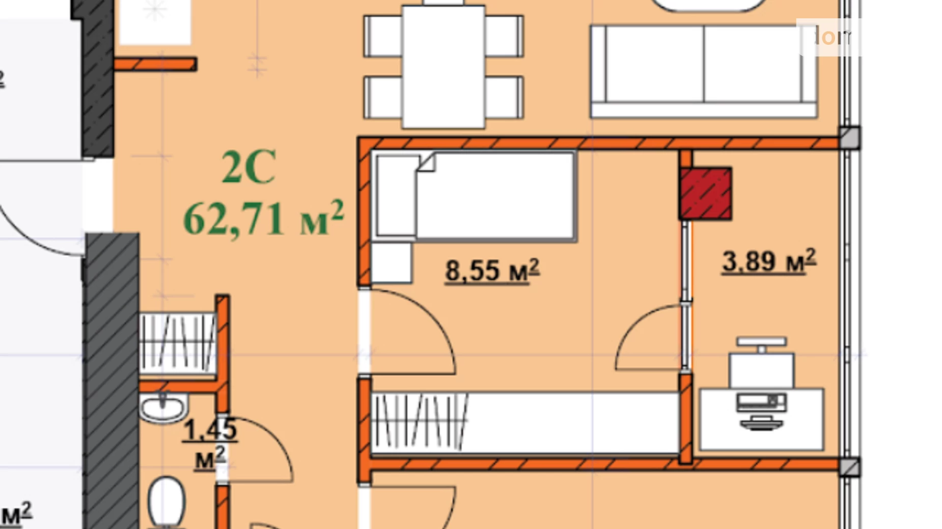 Продается 2-комнатная квартира 64 кв. м в Ивано-Франковске - фото 3