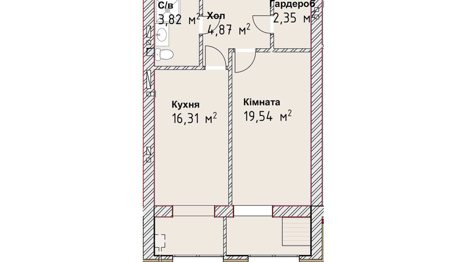 Продається 1-кімнатна квартира 46 кв. м у Одесі, вул. Академіка Сахарова