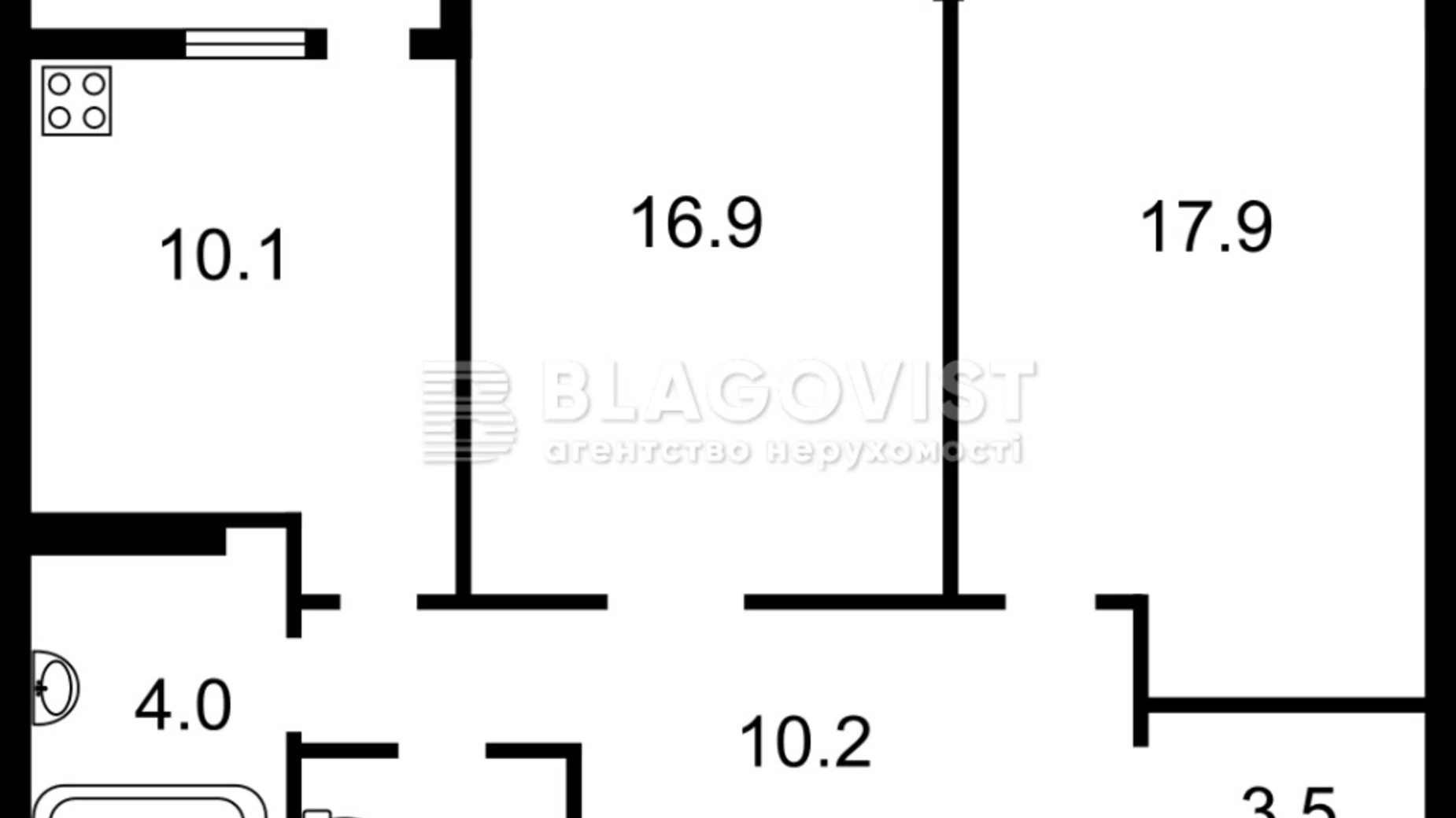 Продается 2-комнатная квартира 65.2 кв. м в Киеве, ул. Воскресенская, 14Б